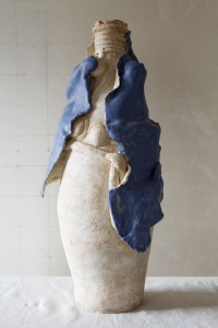 Vessel with Glazed Blue Cloak