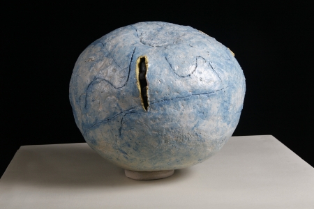 Blue Sphere with Yellow Gash